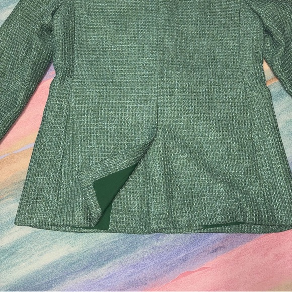 TRENDS BLAZER MOTF PREMIUM TWEED VISCOSE-BLEND BLAZER GREEN Size S - Picture 9 of 12